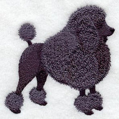 Black Poodle Custom Machine Embroidered Mens Tshirt