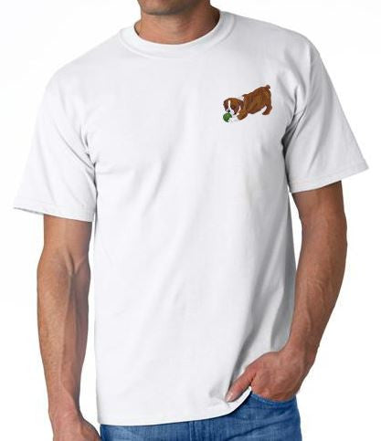 English Bulldog Custom Machine Embroidered Mens Tshirt