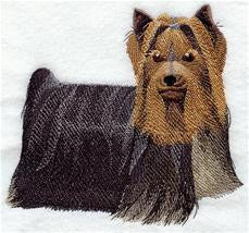 Yorkshire Terrier Custom Machine Embroidered Mens Tshirt